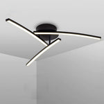 Aurelia Three-Arc LED Semi Flush Mount Ceiling Light in Black