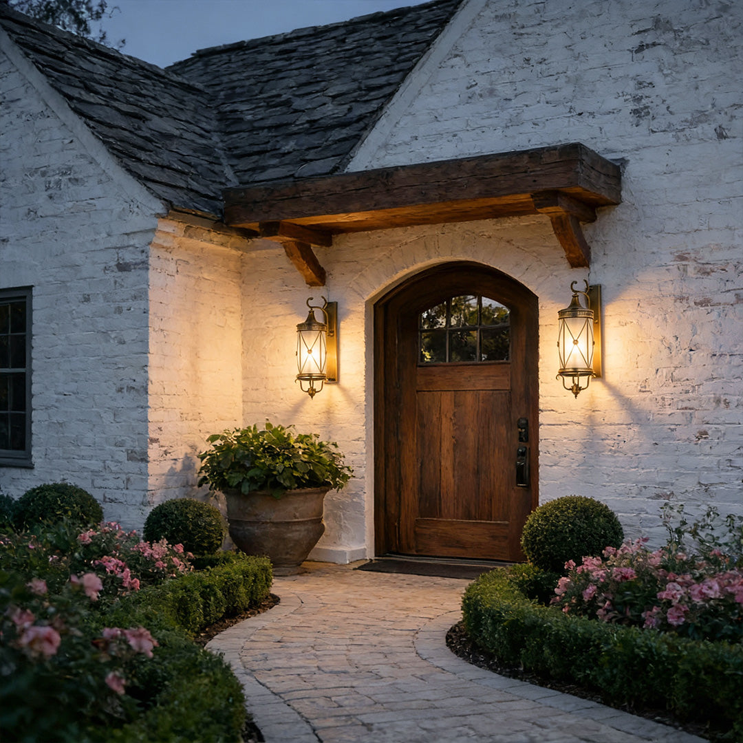 Artisan Copper Outdoor Wall Sconce with Clear Glass Shade