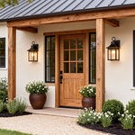 Outdoor Wall Sconce in Blackened Brass with Clear Glass – IP55 Waterproof