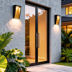 Modern Outdoor Wall Sconce with Clear Glass Shade in Black Finish