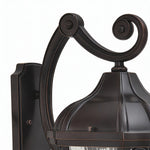 Vintage Outdoor Wall Sconce with Clear Glass Shade in Sand Black Aluminum