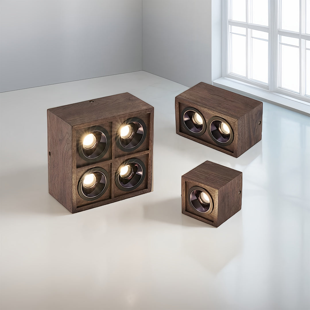 Walnut Multi-Head LED Recessed Downlights for Modern Interiors