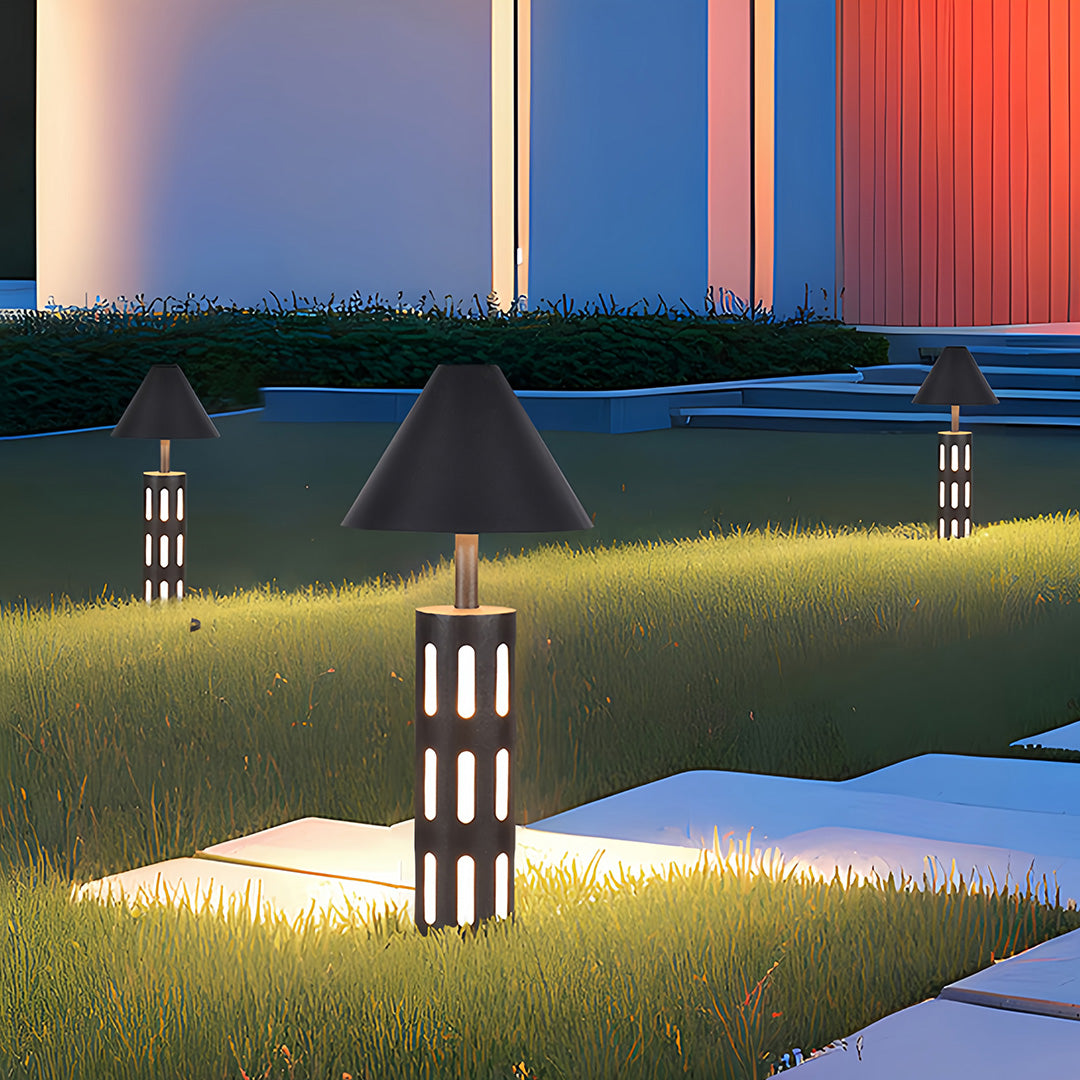 Industrial Perforated Cylindrical Bollard Light for Pathways