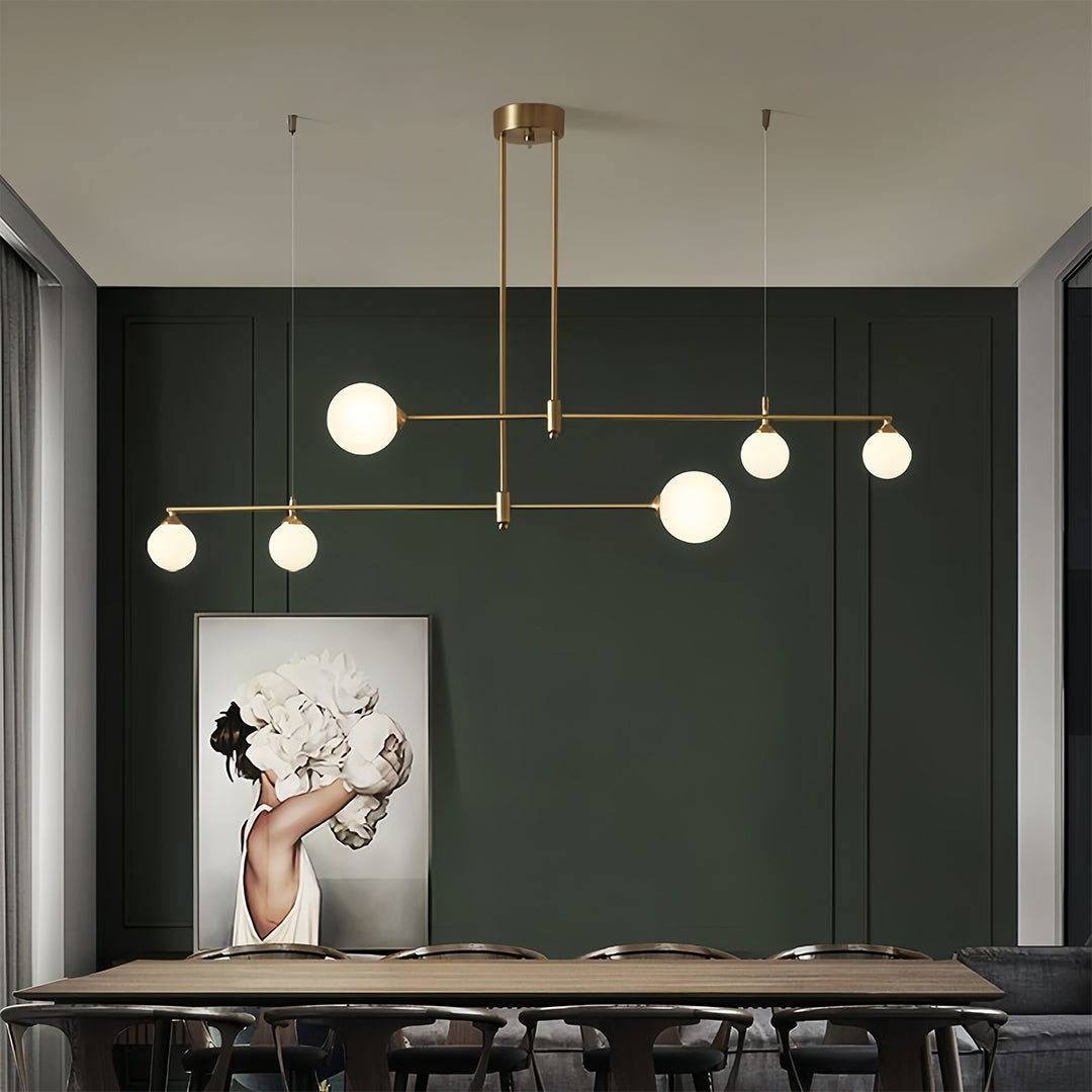 Bubble Glass Pendant Light in Brass for Modern Dining and Kitchen Island
