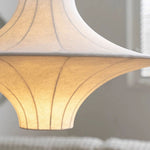 Silk Ambient Pendant Light with Adjustable Drop, Modern Japanese Style Ceiling Lamp