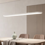 Modern Oval LED Pendant Light in Black, White, or Coffee