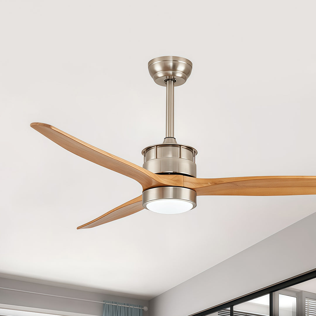 Aurelia LED Ceiling Fan with Light — Contemporary Wood-Blade Design