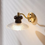 South Seas Brass Wall Sconce with White Wax Wood and Glass Shade