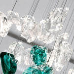 Artisan Beaded Glass Linear Chandelier for Kitchen Island