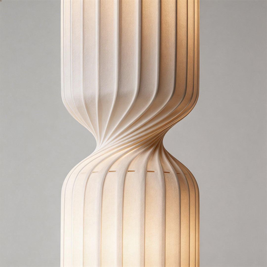 Cylinder Silk Pendant Light with Wabi-Sabi Elegance