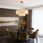 Crystal & Gold Layered Lighting Suite with Recessed Accents