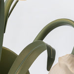 Botanical Bloom Wall Sconce in Sage Green Iron and Clear Glass