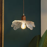 Lotus Brass and Glass Pendant Light, Japanese Retro Mini Pendant Lamp for Bedroom and Cafe