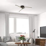 Aurelia Three-Arc LED Semi Flush Mount Ceiling Light in Black