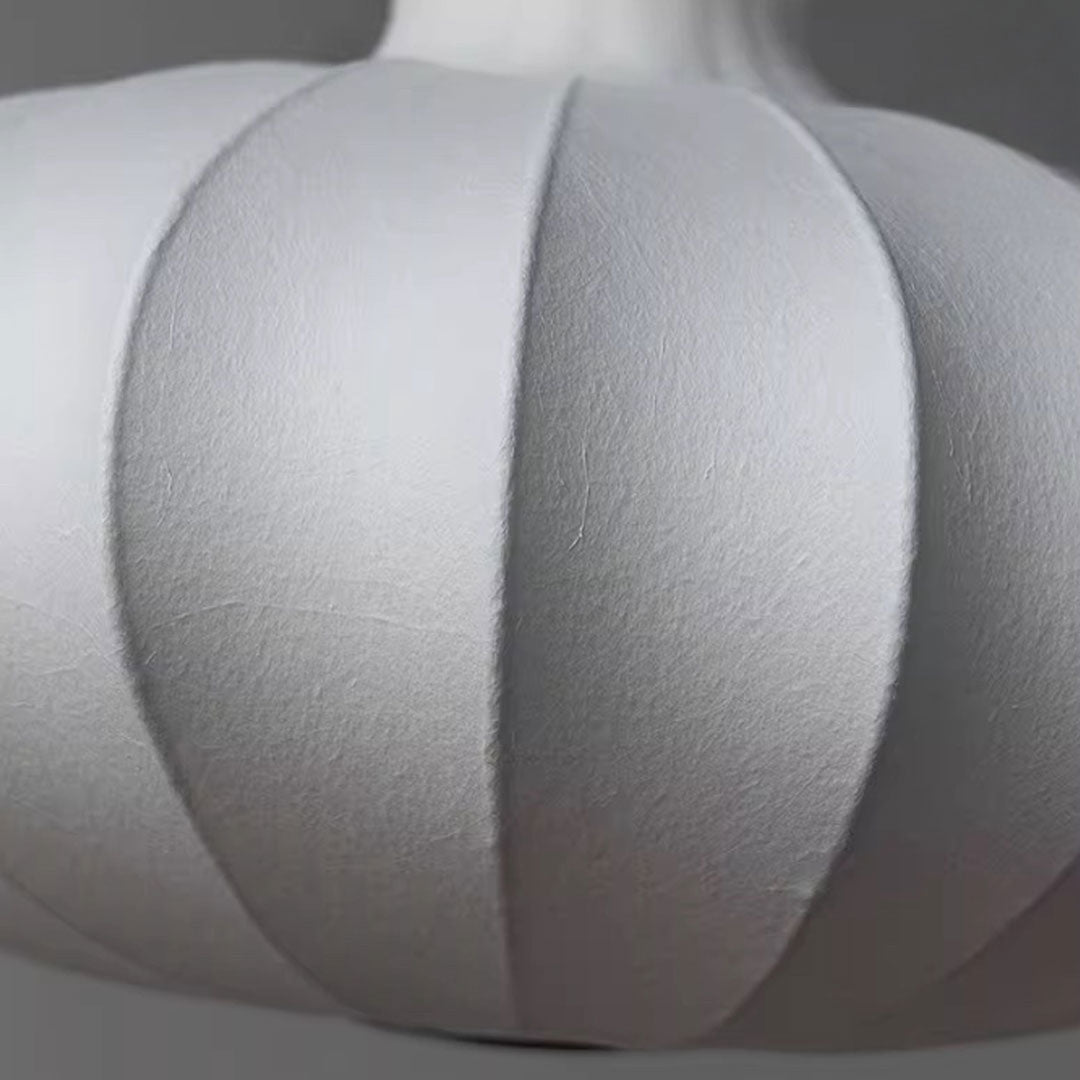 Japanese Silk Fabric Pendant Light with Adjustable Cord, Minimalist Ceiling Lamp