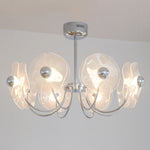 Aurora Acrylic LED Chandelier with Chrome Accents, Modern Multi-Head Pendant Light