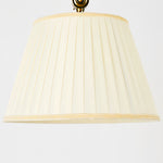Copper Arc Floor Lamp with Fabric Shade – Vintage Modern Illumination