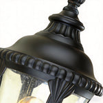 Outdoor Pillar Column Light with Clear Glass Shade in Sand-Black Aluminum