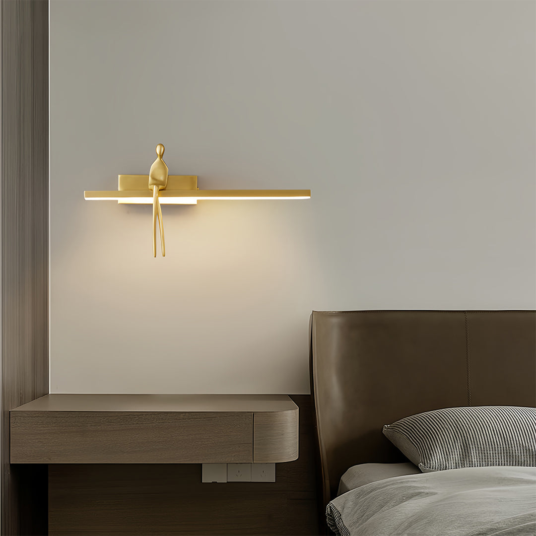 Italian Minimalist Brass LED Wall Sconce with Acrylic Diffuser