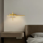 Italian Minimalist Brass LED Wall Sconce with Acrylic Diffuser