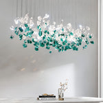 Artisan Beaded Glass Linear Chandelier for Kitchen Island