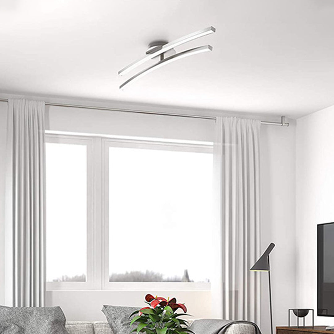 Aura Dual LED Semi Flush Mount Ceiling Light with Rotating Strips