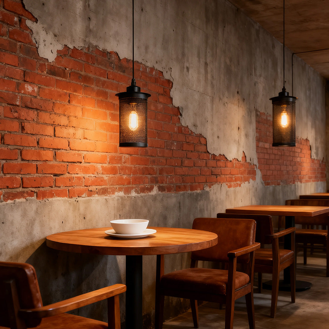 Industrial Iron Pendant Light with Three E27 Bulbs, Adjustable Chain