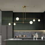 Bubble Glass Pendant Light in Brass for Modern Dining and Kitchen Island