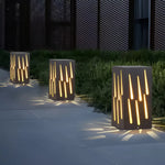 Modern Perforated Bollard Light for Outdoor Landscape Illumination