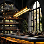 Linear LED Pendant Light with Vintage Industrial Design