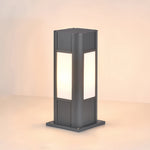 Industrial Square Path Light – Black Die-Cast Aluminum Bollard for Garden Walkways
