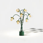 Verdant French Floral Table Lamp with Seven Hand-Bent Iron Branches