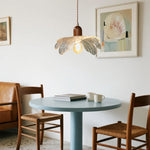 Lotus Brass and Glass Pendant Light, Japanese Retro Mini Pendant Lamp for Bedroom and Cafe