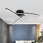 Aurelia Three-Arc LED Semi Flush Mount Ceiling Light in Black