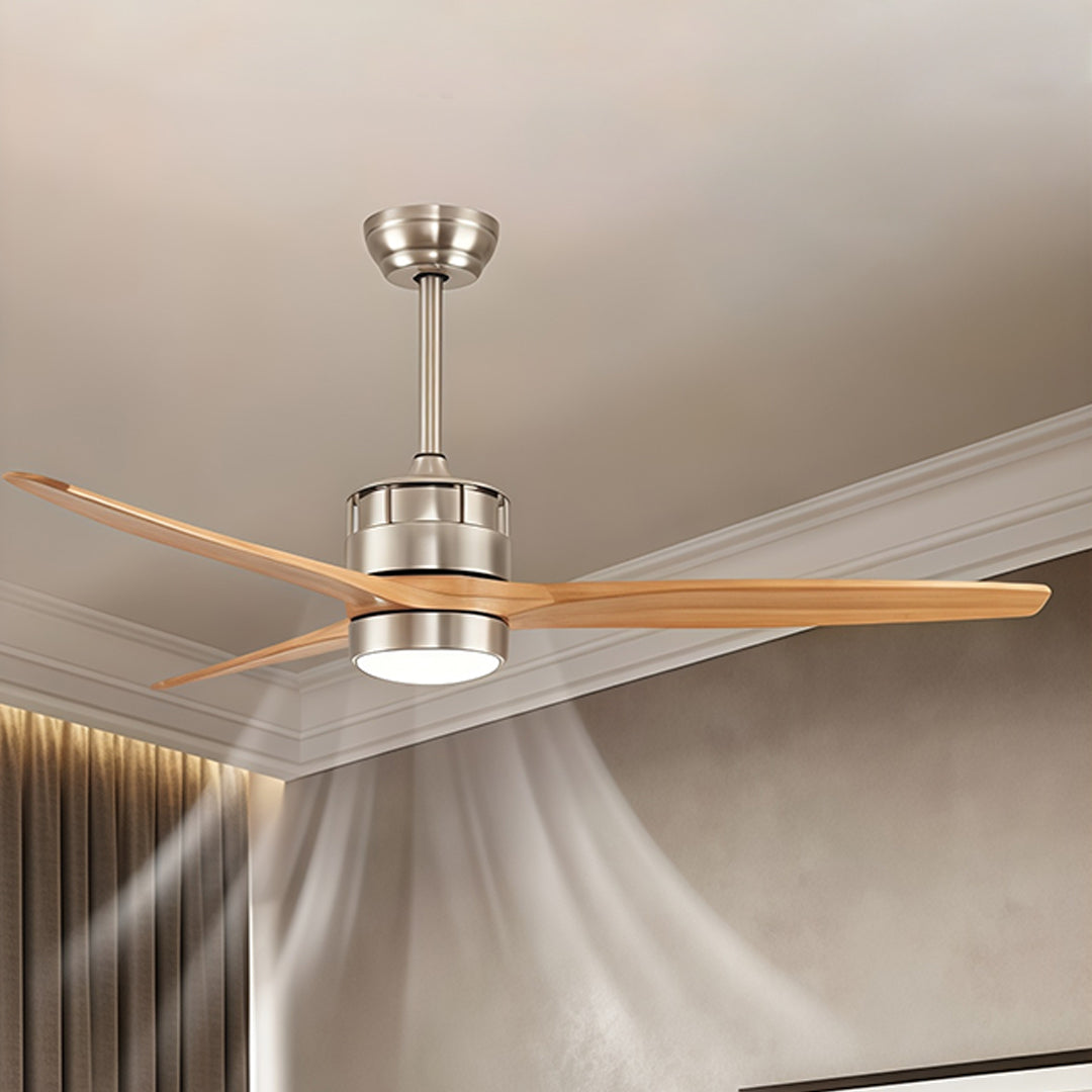 Aurelia LED Ceiling Fan with Light — Contemporary Wood-Blade Design