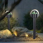 Lumina Frosted Globe Pathway Light — Modern Aluminum LED Bollard for Garden Walkways