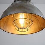 Industrial Glass Pendant Light with Adjustable Chain, Vintage Aluminum Ceiling Lamp
