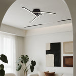 Aurelia Three-Arc LED Semi Flush Mount Ceiling Light in Black