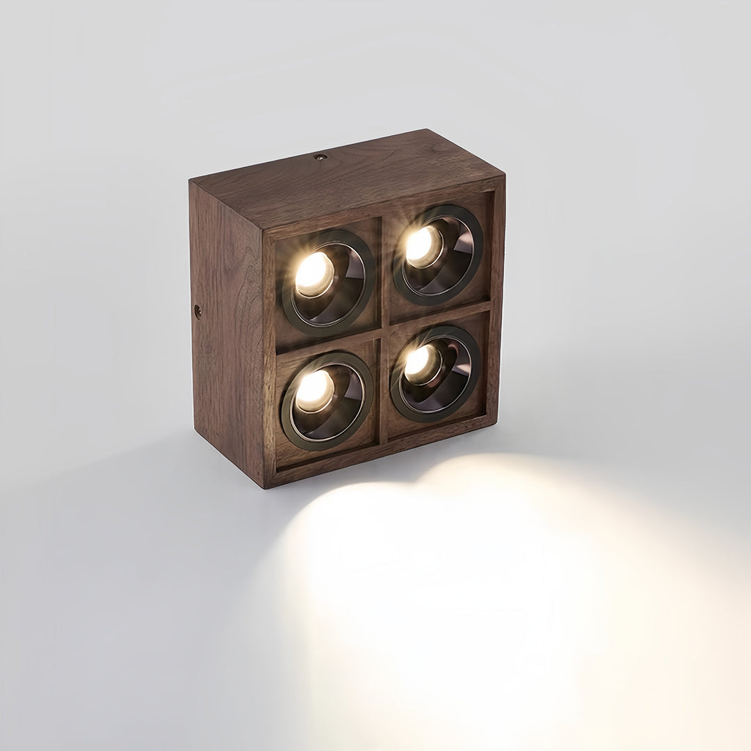 Walnut Multi-Head LED Recessed Downlights for Modern Interiors