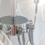 Aurora Acrylic LED Chandelier with Chrome Accents, Modern Multi-Head Pendant Light