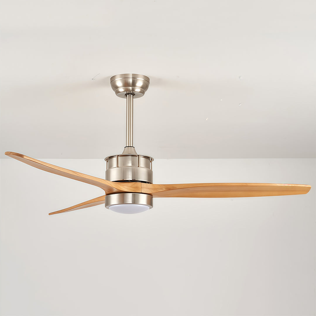 Aurelia LED Ceiling Fan with Light — Contemporary Wood-Blade Design