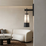 Modern Black LED Wall Sconce with Glass Shade for Bedroom Reading