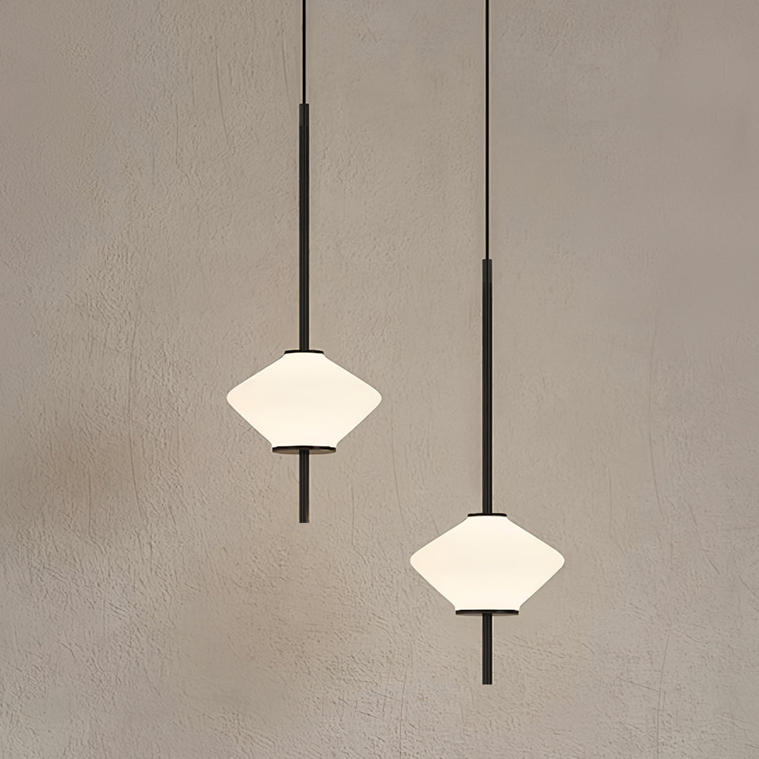 Modern LED Pendant Light for Bedside and Dining Room, Minimalist Glass and Aluminum Hanging Lamp