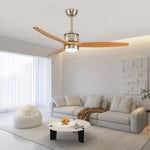 Aurelia LED Ceiling Fan with Light — Contemporary Wood-Blade Design