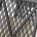 Black Outdoor Floor Lantern with Marble-Textured Shade, IP65 Waterproof Bollard Light