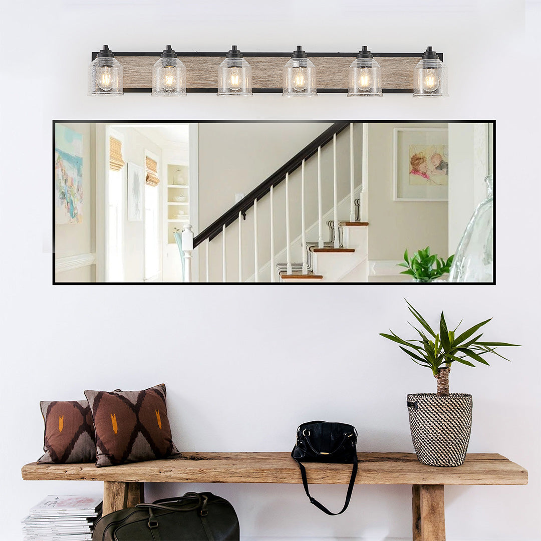Nordic Geometric Linear Wall Sconce with Multi-Light Iron Frame