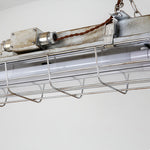 Linear Industrial Pendant Light with Glass Shade, Adjustable Chain