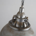 Industrial Glass Pendant Light with Adjustable Chain, Vintage Aluminum Ceiling Lamp