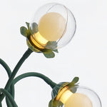 Verdant French Floral Table Lamp with Seven Hand-Bent Iron Branches