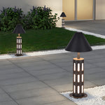 Industrial Perforated Cylindrical Bollard Light for Pathways